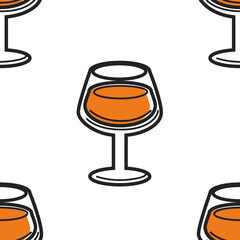 Drink in glass cognac seamless pattern alcohol beverage