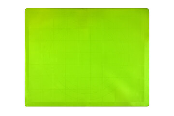 Green silicone baking mat isolated on white background, copy space. Top view, flat lay. Clipping path
