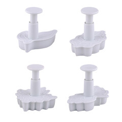 Plastic cutter for mastic isolated on white background. Mold, bakeware. Top view, flat lay