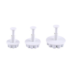 Plastic cutter for mastic isolated on white background. Mold, bakeware. Top view, flat lay