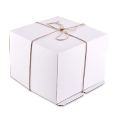 Blank paper cake packaging box, copy space