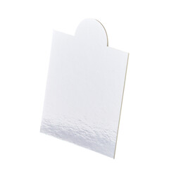 Silver coasters for cake isolated on white background, copy space. Clipping path