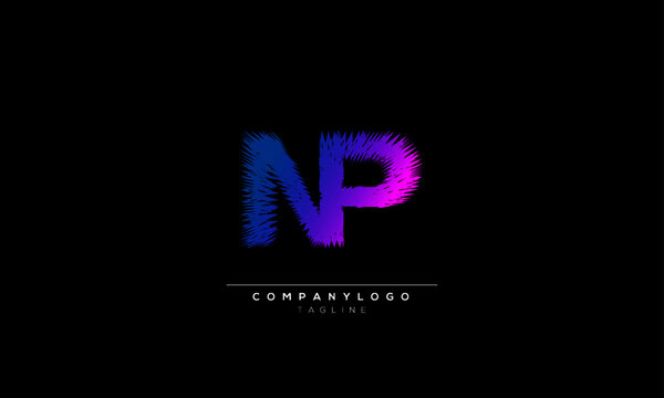 NP Abstract initial monogram letter alphabet logo design