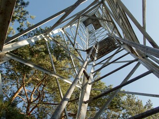 old steel lookout tower structure