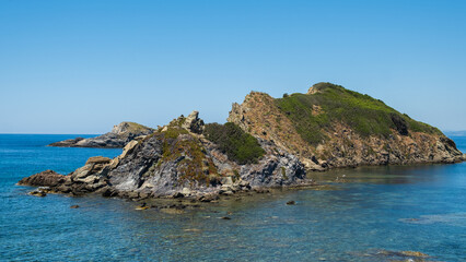 Fototapeta na wymiar Stone Island in the Mediterranean sea, Var