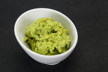 Avocado guacamole sauce with chili pepper