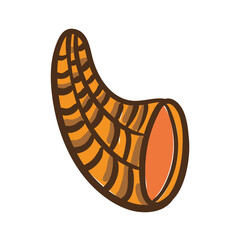 thanksgiving horn decoration hand draw style icon