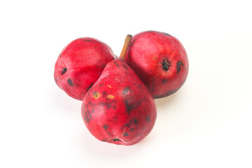 Ripe sweet red pear heap