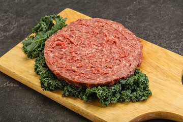Raw beef burger cutlet for burger
