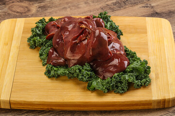 Raw chicken liver for cooking
