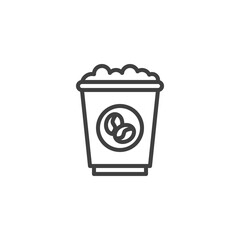 Paper Coffee cup line icon. linear style sign for mobile concept and web design. Takeaway coffee cup outline vector icon. Symbol, logo illustration. Vector graphics