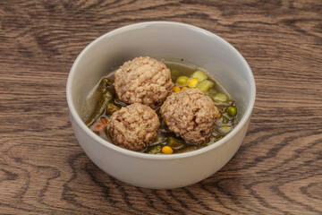Soup with vegetables and meat balls