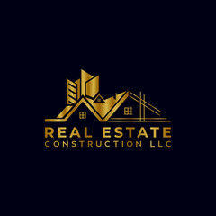 Obraz premium Creative real estate logo design. House, Property development, construction, and building icon template.