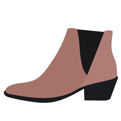 vector, isolated flat style ankle boots, on white background