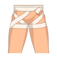Bandage hip bandaging and muscle stretching isolated body part