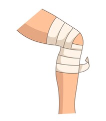 Knee bandage joint injury leg trauma first aid bandaging