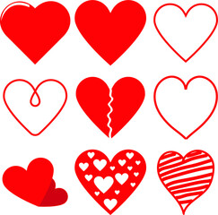 Heart vector, Symbol of love.