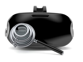 Fototapeta premium VR headset with magnifying glass