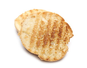 Toast slices isolated on white background