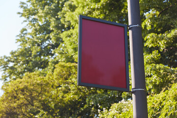 Mast sign mock-up as mast advertising on a light mast