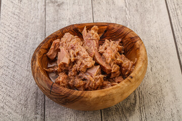 Canned tuna fillet for salad