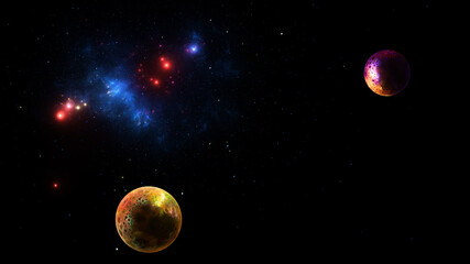 Fototapeta na wymiar Abstract fractal illustration looks like beautiful planets.