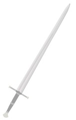 Simple steel grey king knight sword illustration vector clipart element isolated on a white background
