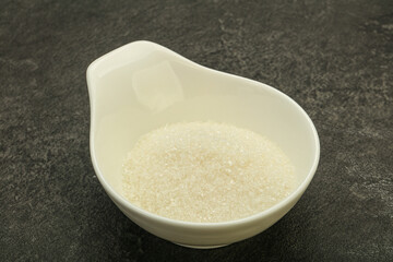 White sugar in the bowl