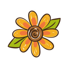 sunflower plant hand draw style icon