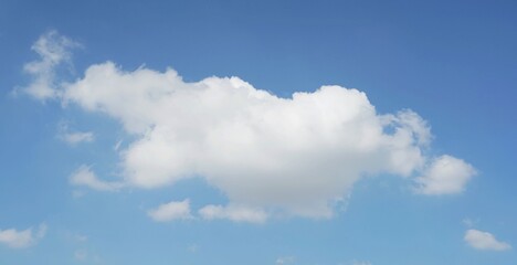 A white cloudy then transparent weather in the spring season.