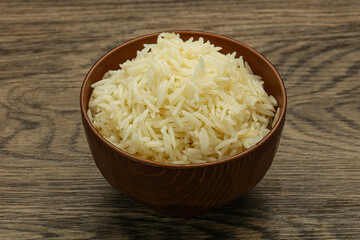 Steamed basmati rice in the bowl