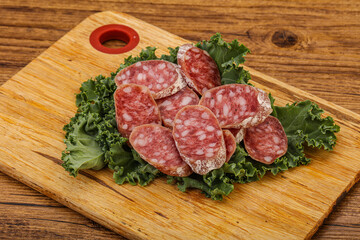 Iberian pork Fuet sausage slices