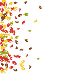 Falling autumn leaves. Red, yellow, green, brown c