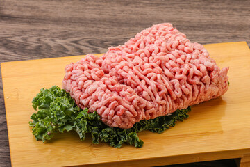 Raw pork minced meat for cooking