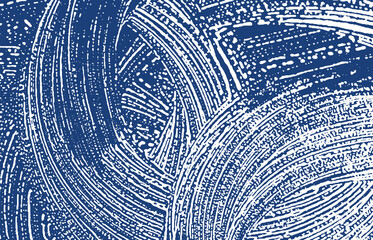 Grunge texture. Distress indigo rough trace. Extra