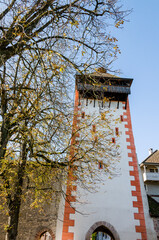 Rheinfelden, Kupferturm, Storchennestturm, Tor, Turm, Stadtmauer, Altstadt, Stadt, Aargau, Rhein, Rheinufer, Herbst, Schweiz