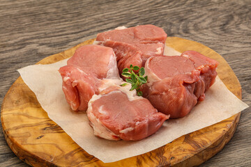 Raw pork tenderloin for cooking