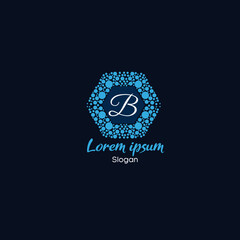 Logo Design For Letter B .Hexagon Vector Bubbles Design For Alphabet B .Creative logo Design For Letter “B”.