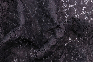 Close up Detail of Dark Purple Lace, showing the Beauty of Texture and Pattern 