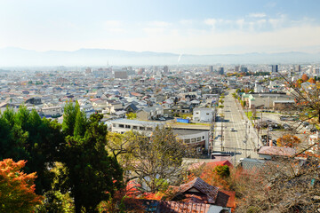 福島県会津若松市・飯盛山から見た市街地