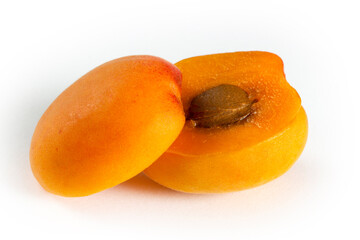 apricots on a white background
