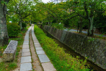Fototapeta na wymiar Philosophers Path (Tetsugaku no michi), in Kyoto
