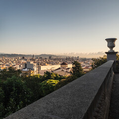 Uncommon point of view over the city of Barcelona (Catalonia, Spain).