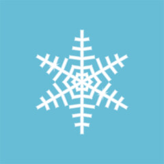 Blue snowflake icon isolated on white background. Vector illustration.