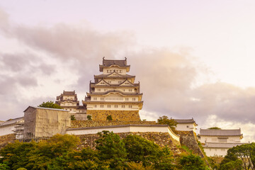 Sunrise view of Himeji Castle