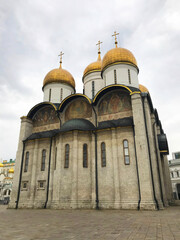 Fototapeta na wymiar Orthodox cathedrals at Kremlin Palace in Moscow, Russia