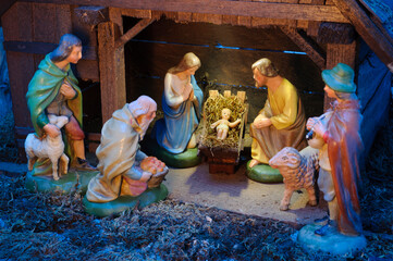 christmas crib at stable in Bethlehem