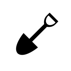 Shovel icon, logo isolated on white background