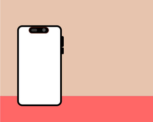 smartphone with blank screen isolated