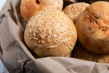 Homemade chorizo bread with Emmental cheese